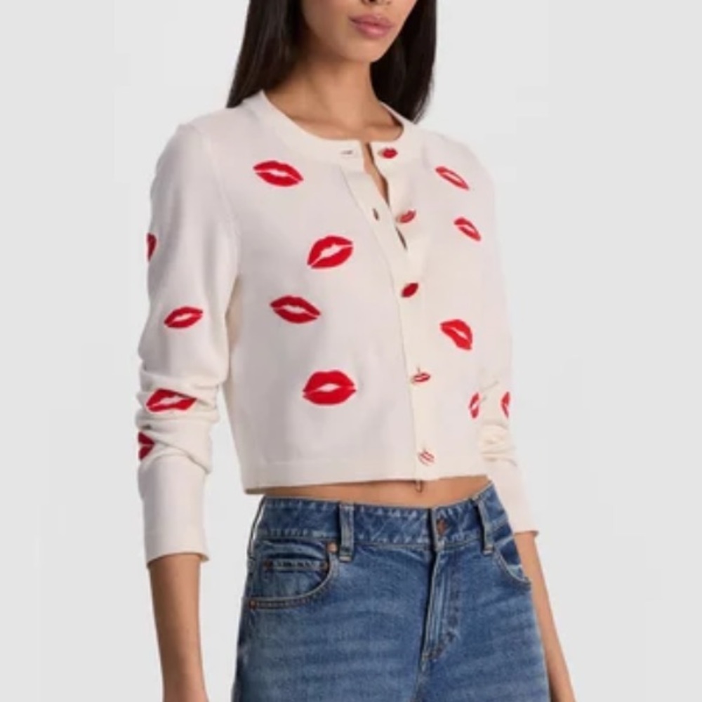 Alice + Olivia Daroda Lip Cardigan - Picture 3 of 12